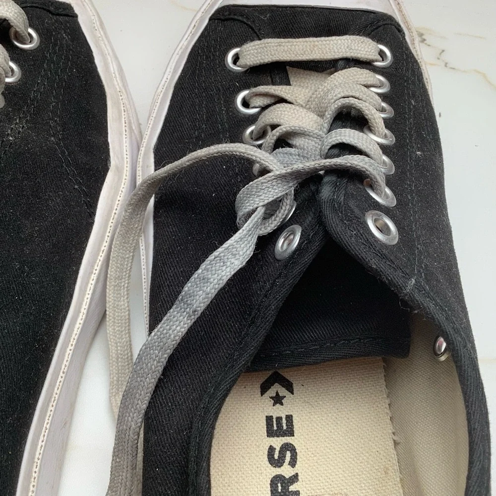 Converse 164056C Jack Purcell Shoes US Mens 8.5 Womens 10 Black Canvas  Low Top - Picture 5 of 14